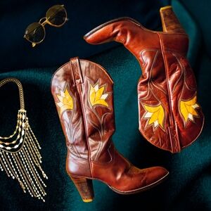 Brown Leather Western Boots